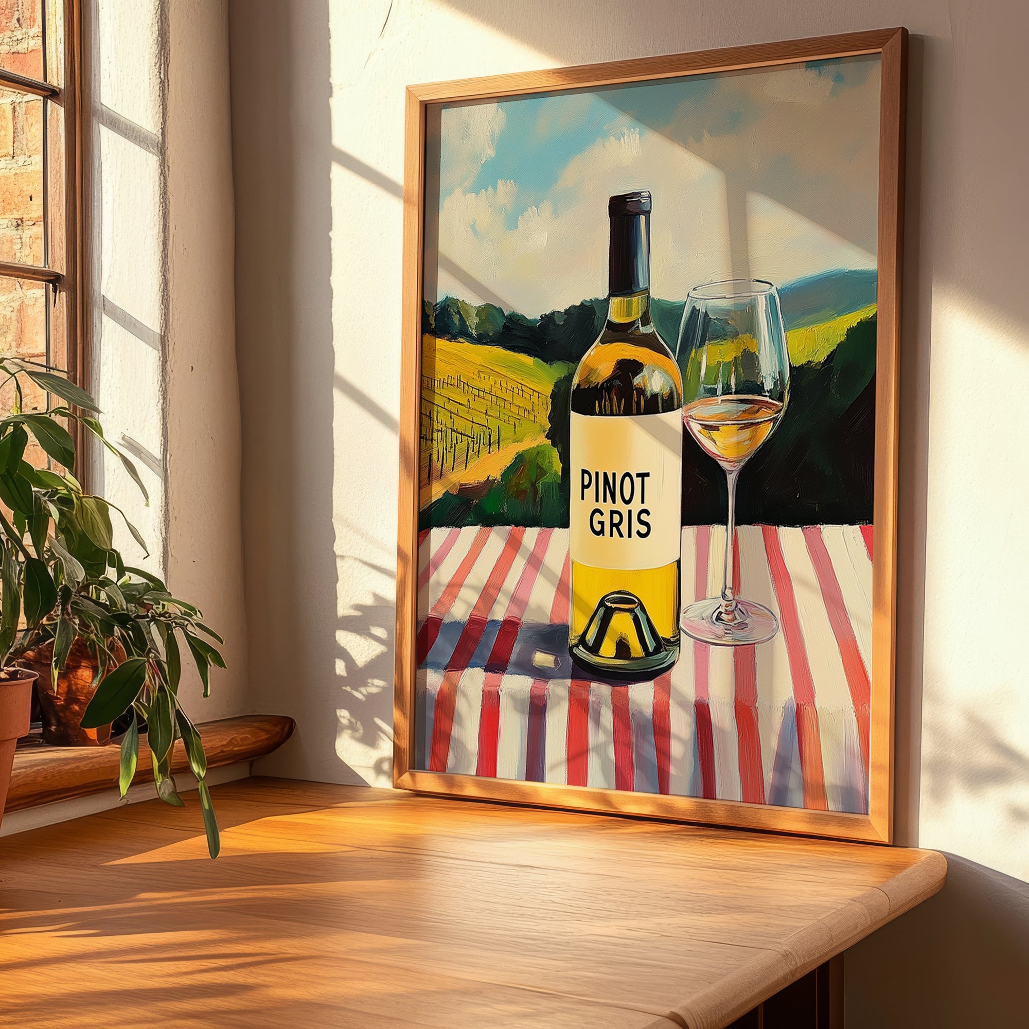 Pinot Gris – French White Wine, Bodega Poster, clean layout with no caption