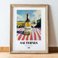 Sauternes – French White Wine, Vineyard Terrace Poster, in wooden frame leaning on the floor