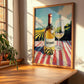 Sauternes – French White Wine, Vineyard Terrace Poster, clean layout with no caption
