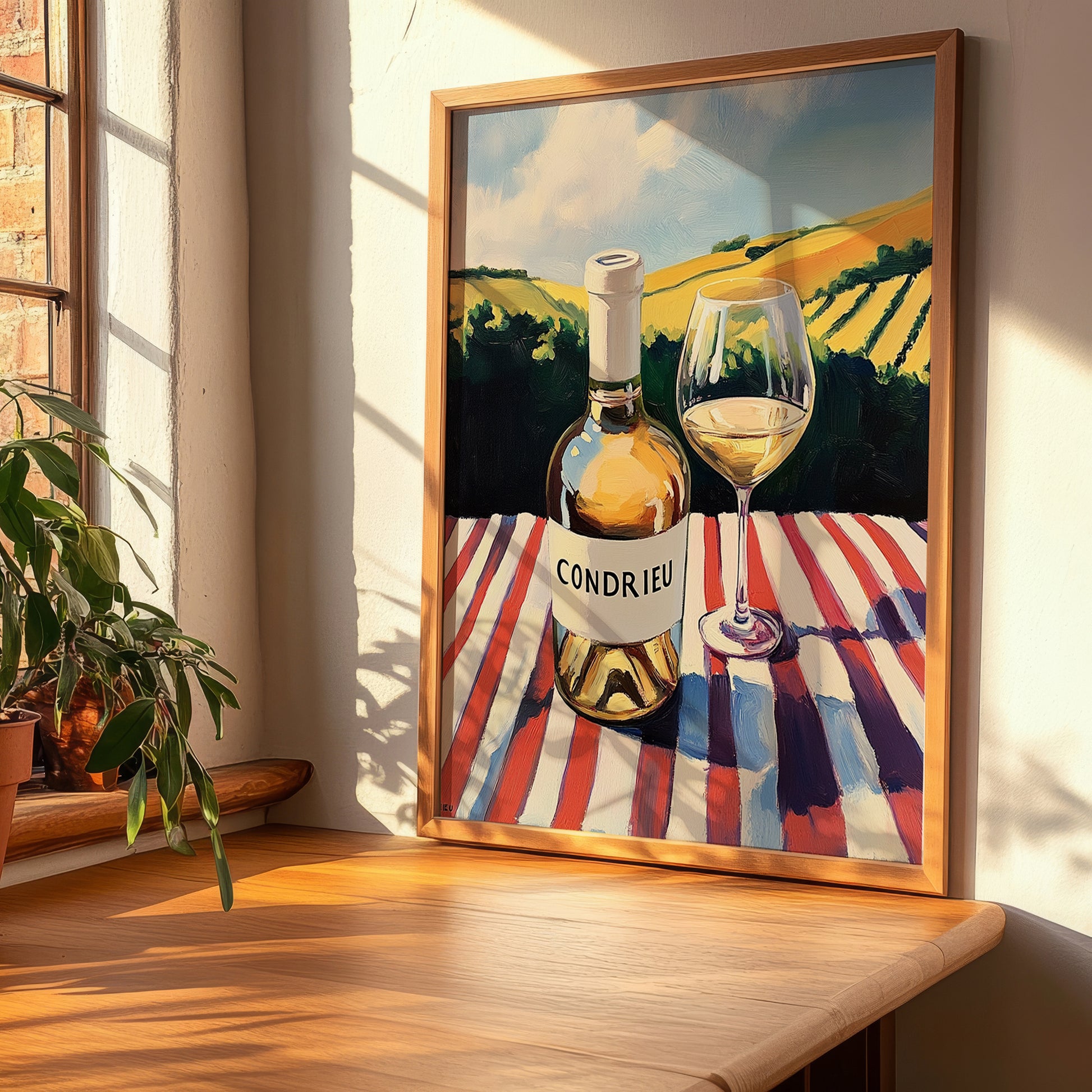 Condrieu – French White Wine, Tasting Room Poster, clean layout with no caption