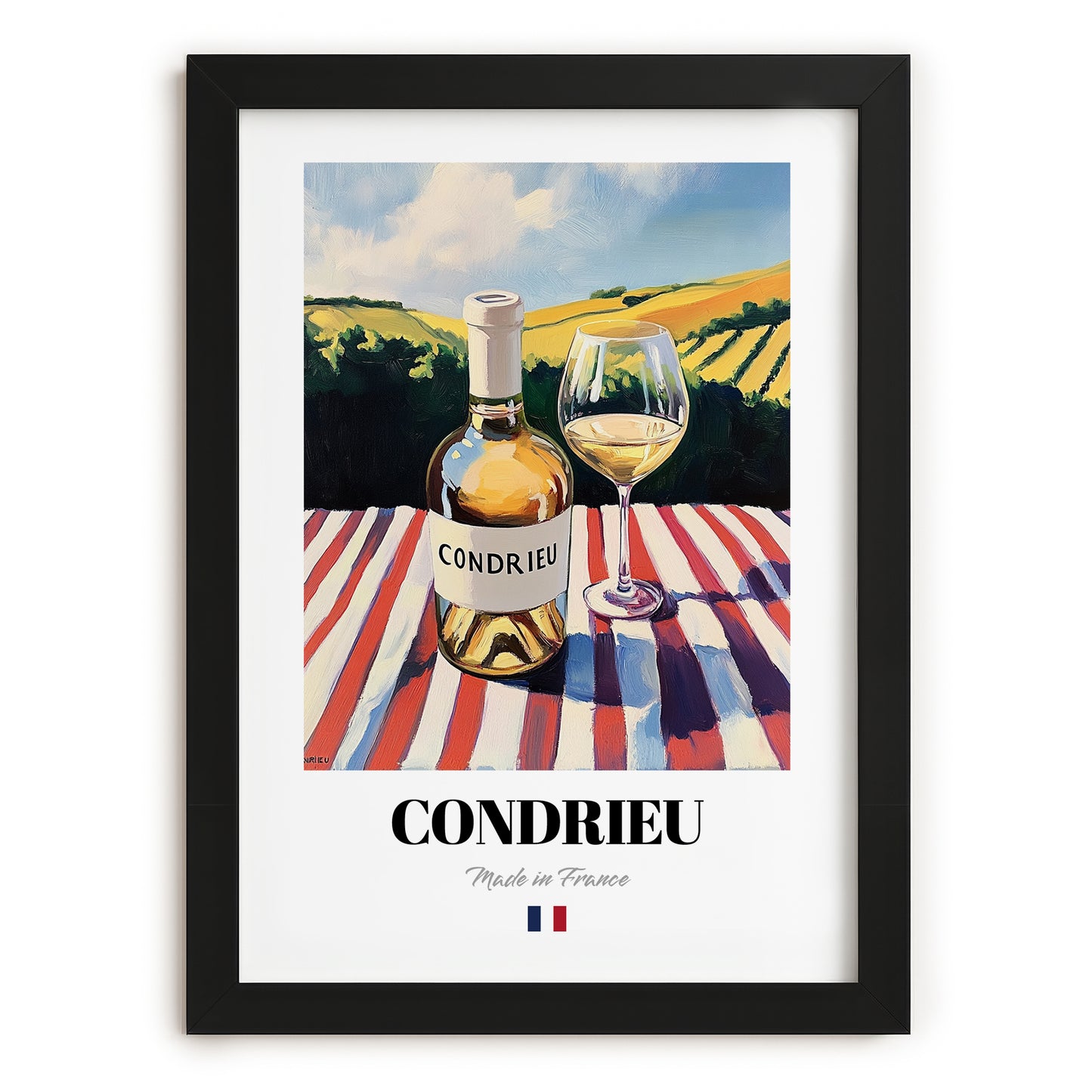 Condrieu – French White Wine, Tasting Room Poster, in sleek black frame