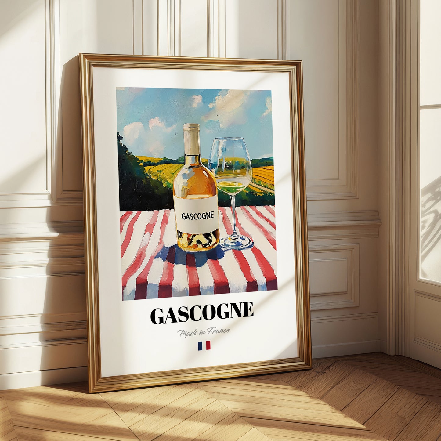 Gascogne – French White Wine, Vineyard Terrace Illustration