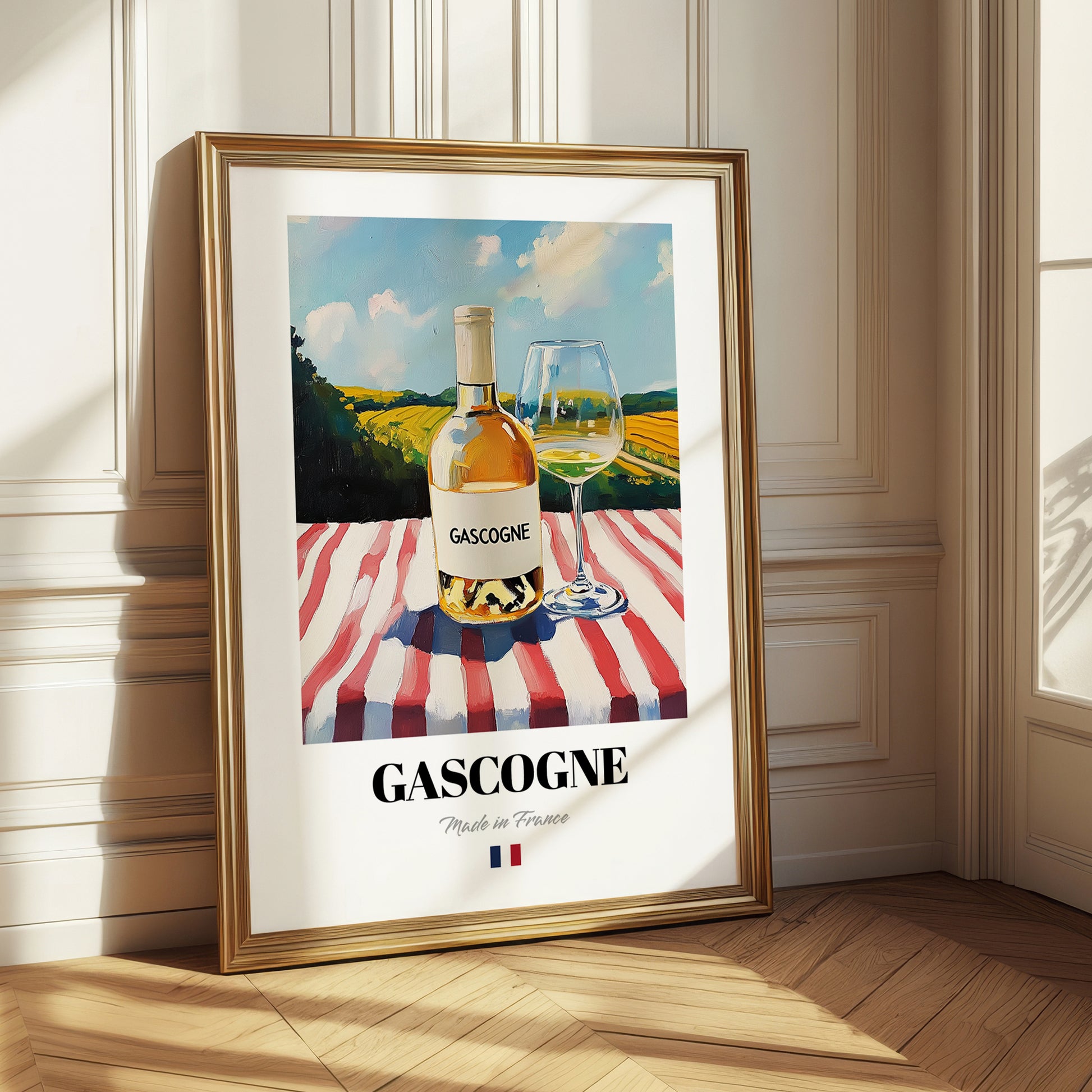 Gascogne – French White Wine, Vineyard Terrace Illustration