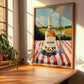 Gascogne – French White Wine, Vineyard Terrace Illustration, clean layout with no caption