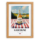 Gascogne – French White Wine, Vineyard Terrace Illustration, set in oak frame
