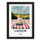 Gascogne – French White Wine, Vineyard Terrace Illustration, in sleek black frame