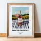 Rosé de Provence – French Rose Wine, Wine Bar Wall Art, in wooden frame leaning on the floor