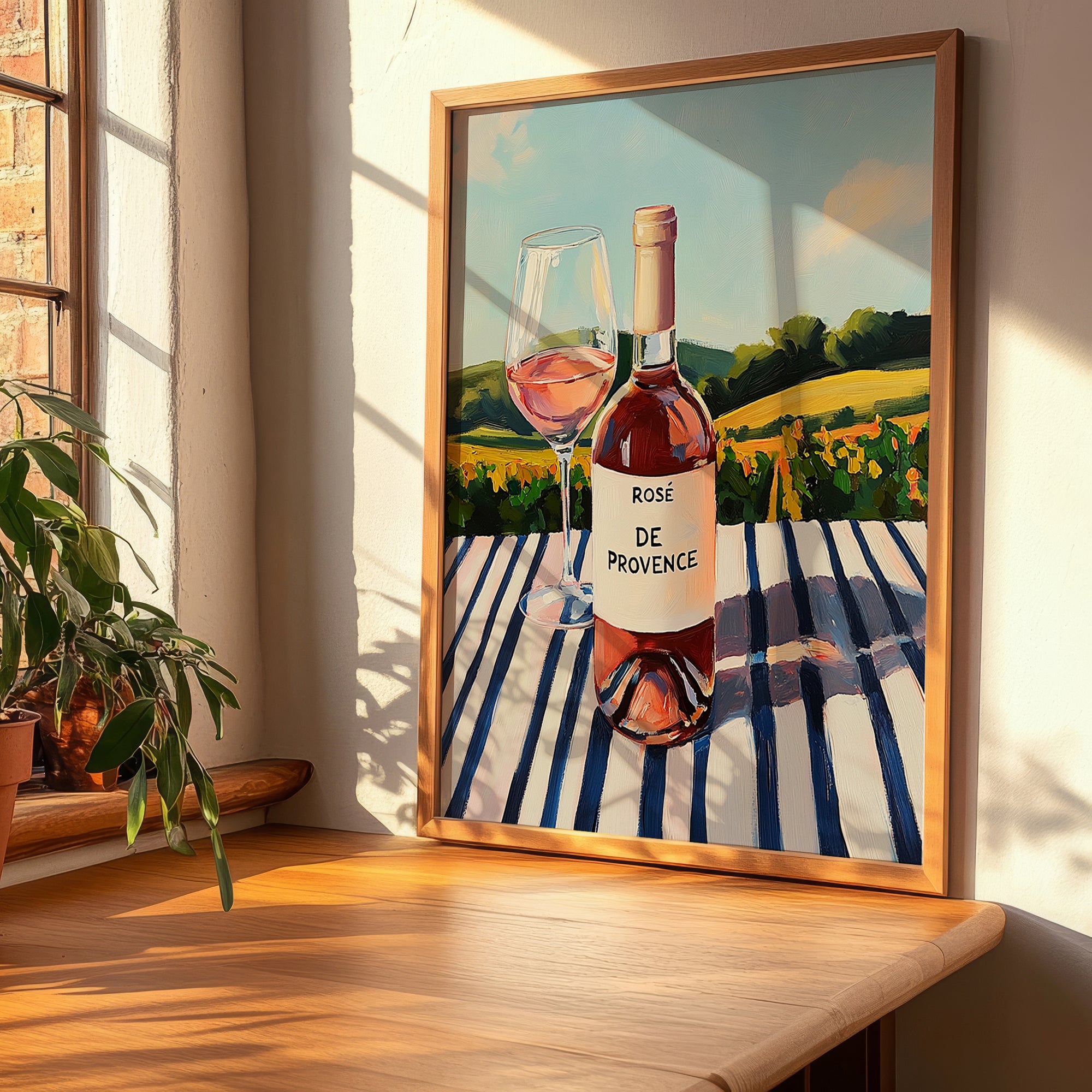Rosé de Provence – French Rose Wine, Wine Bar Wall Art, clean layout with no caption