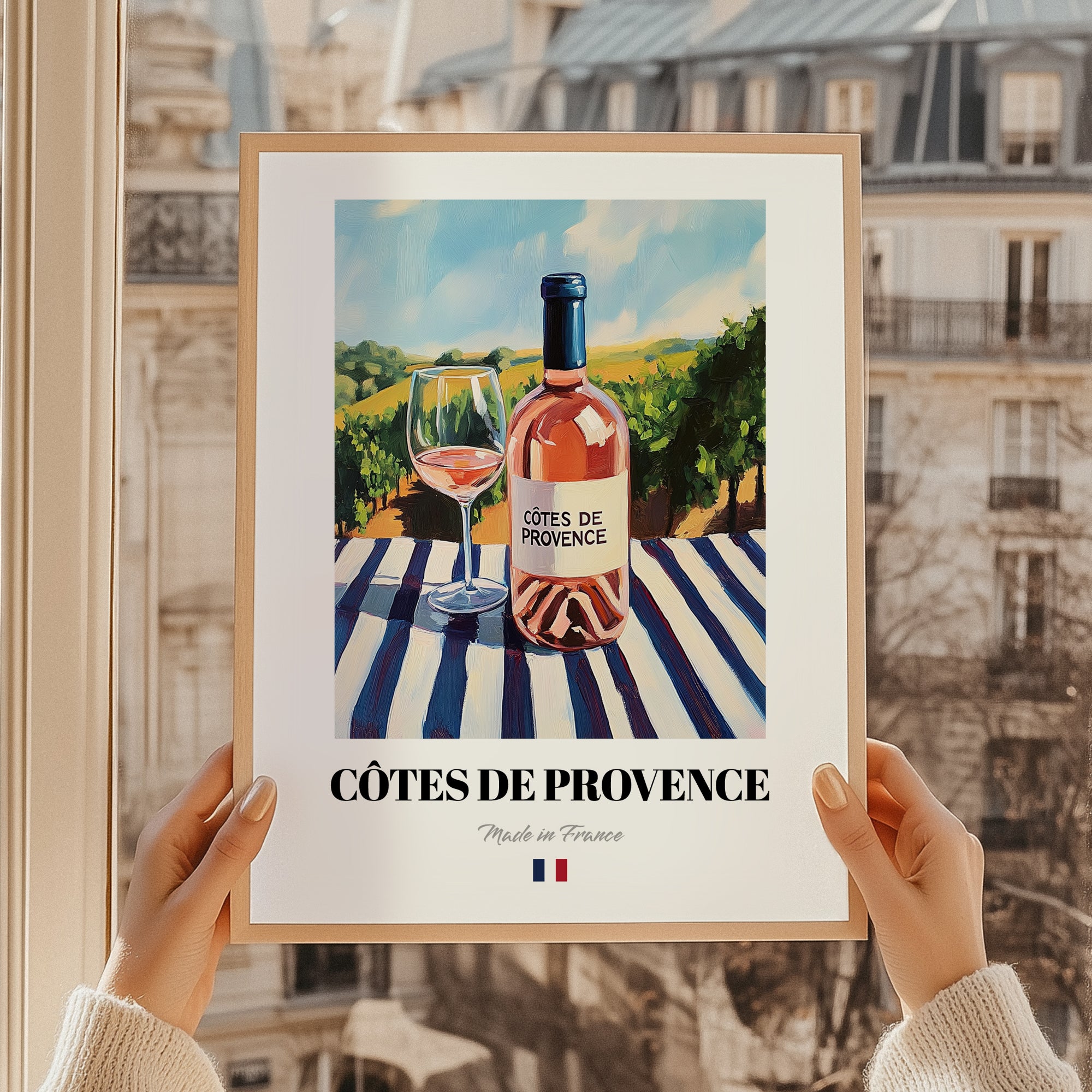 Côtes de Provence – French Rose Wine, Enoteca Still Life, styled in a charming Paris street view