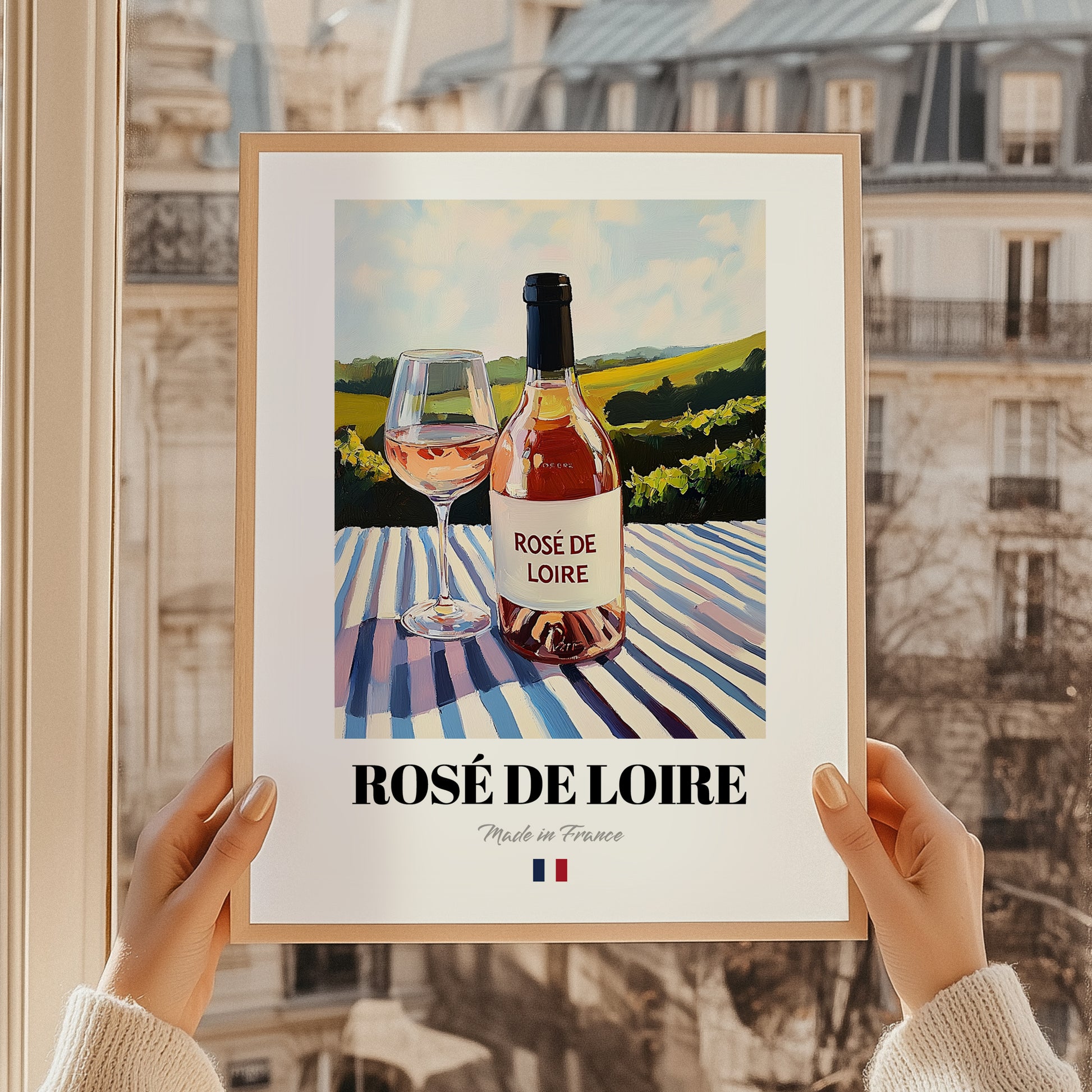 Rosé de Loire – French Rose Wine, Vinoteca Wall Art, styled in a charming Paris street view