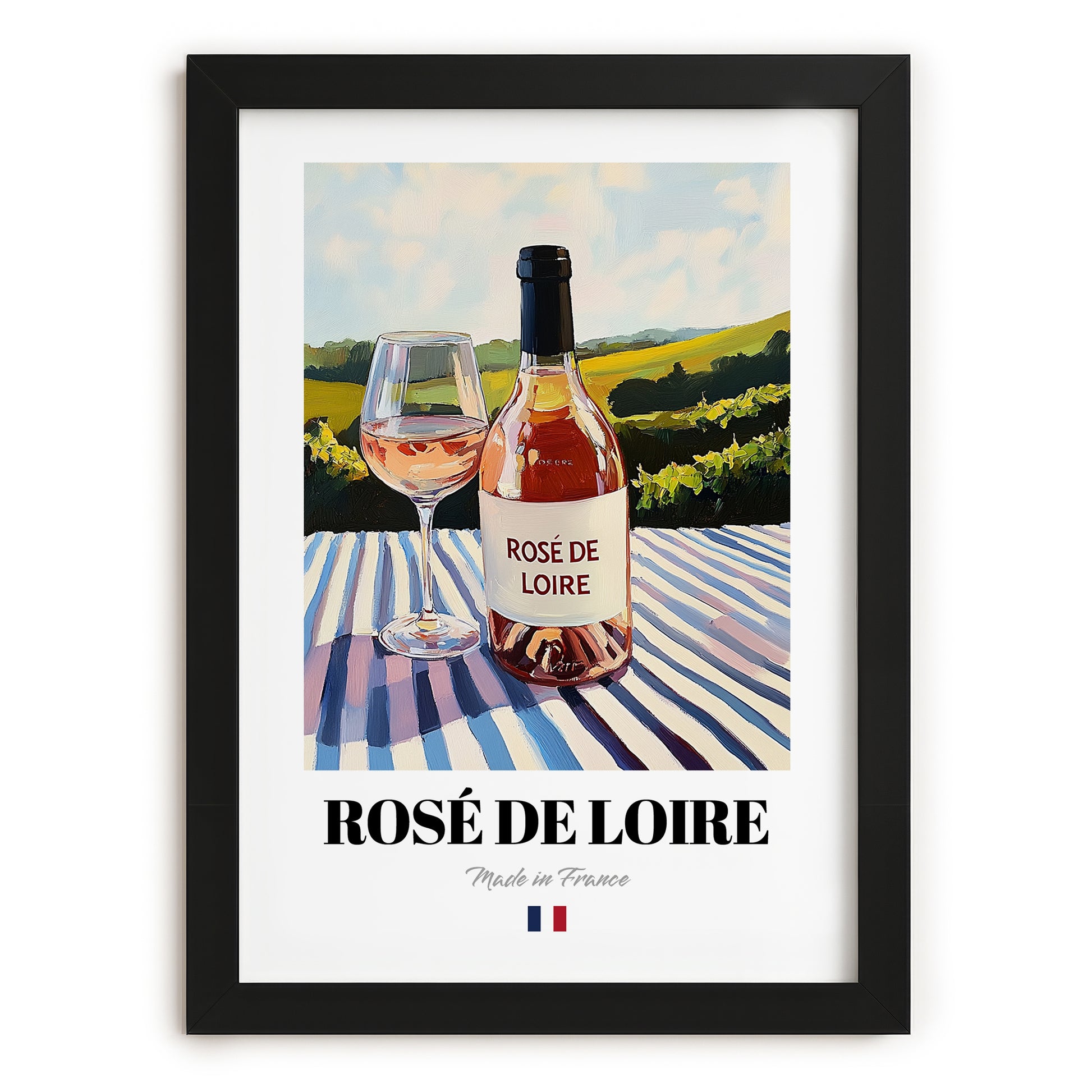 Rosé de Loire – French Rose Wine, Vinoteca Wall Art, in sleek black frame