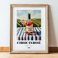 Corsican Rosé – French Rose Wine, Bodega Print, in wooden frame leaning on the floor