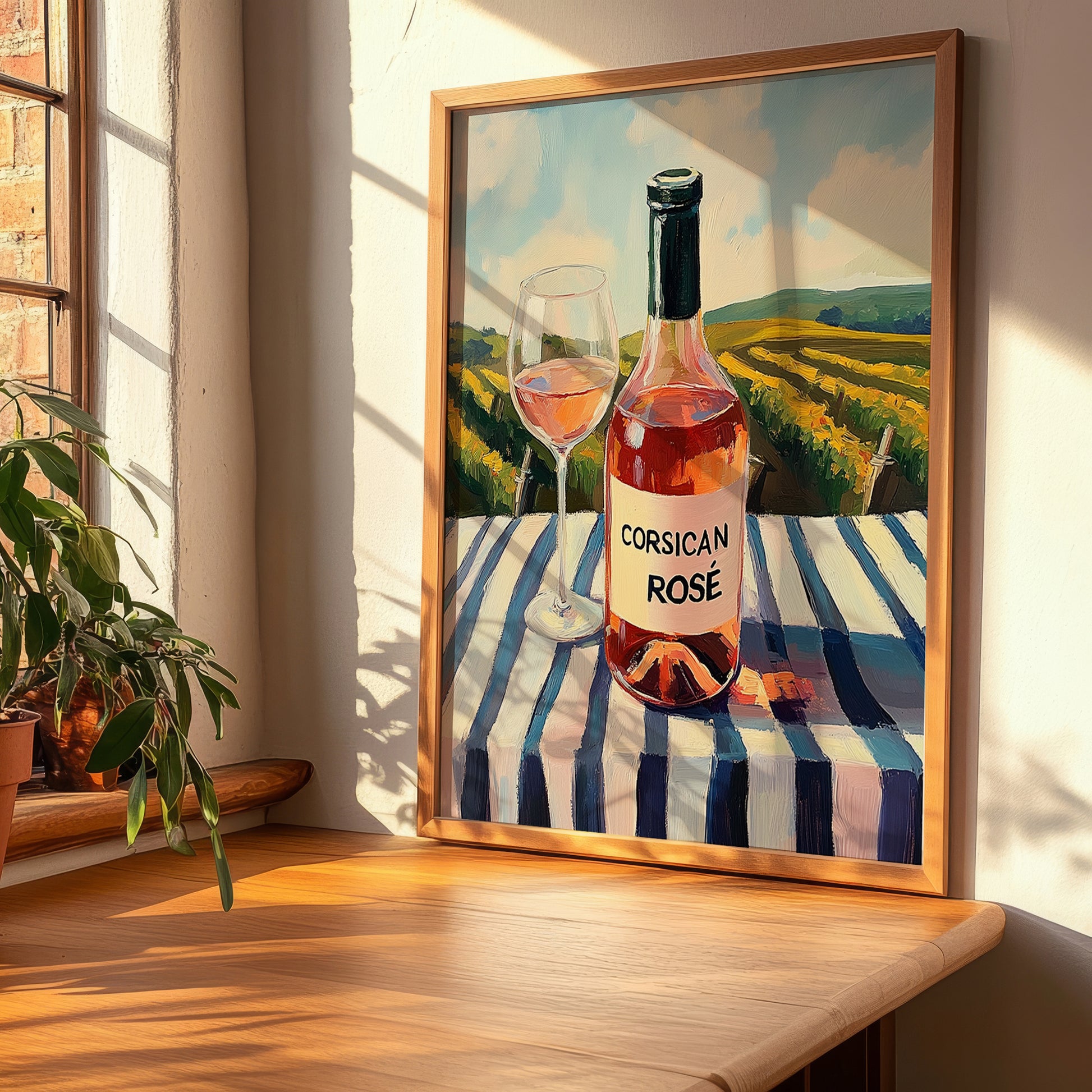 Corsican Rosé – French Rose Wine, Bodega Print, clean layout with no caption