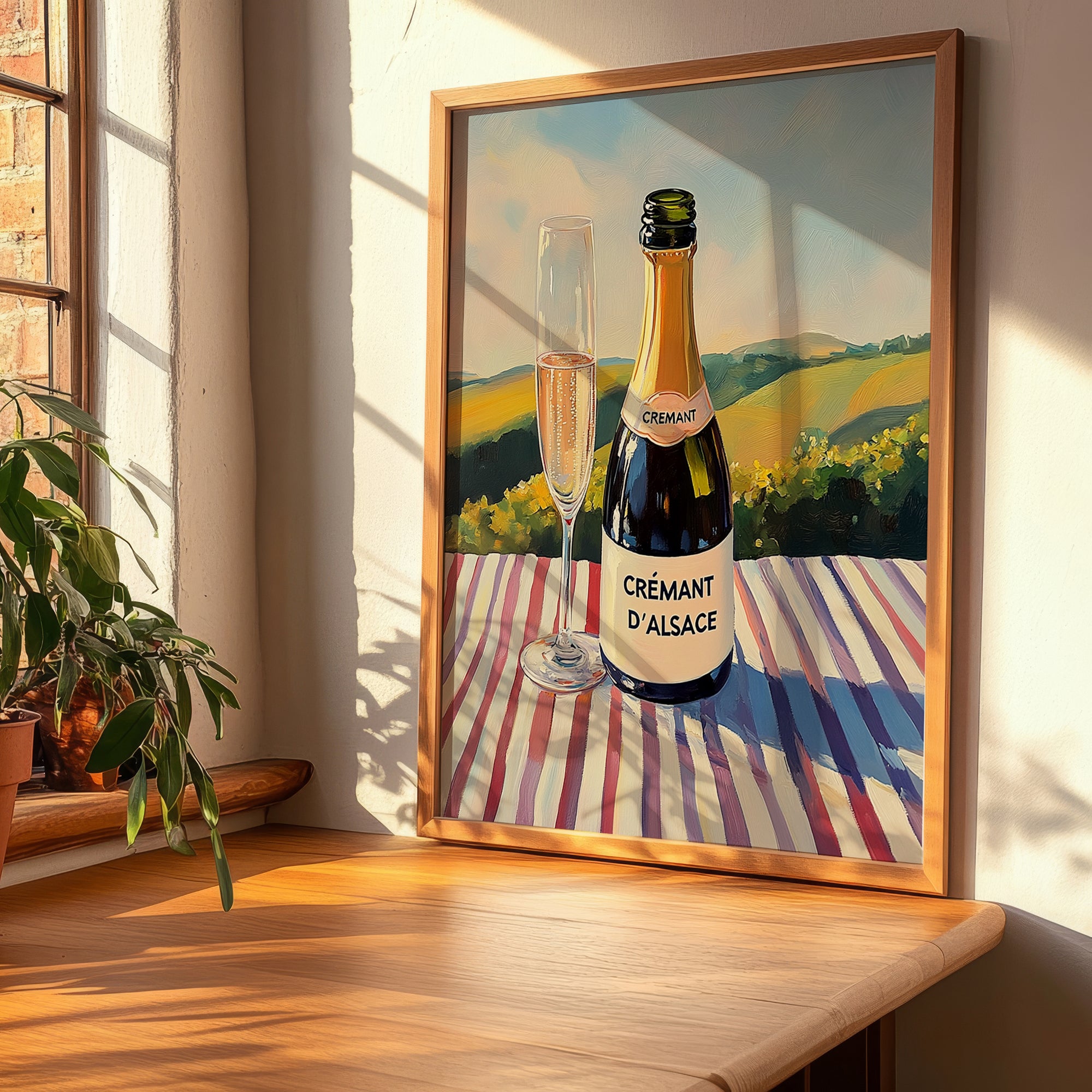 Crémant d'Alsace – French Sparkling Wine, Vineyard Terrace Wall Art, clean layout with no caption