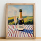 Crémant d'Alsace – French Sparkling Wine, Vineyard Terrace Wall Art, no-text version framed in wood