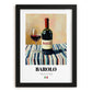 Barolo – Italian Red Wine, Wine Bar Print, in sleek black frame