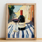 Brunello di Montalcino – Italian Red Wine, Enoteca Poster, no-text version framed in wood