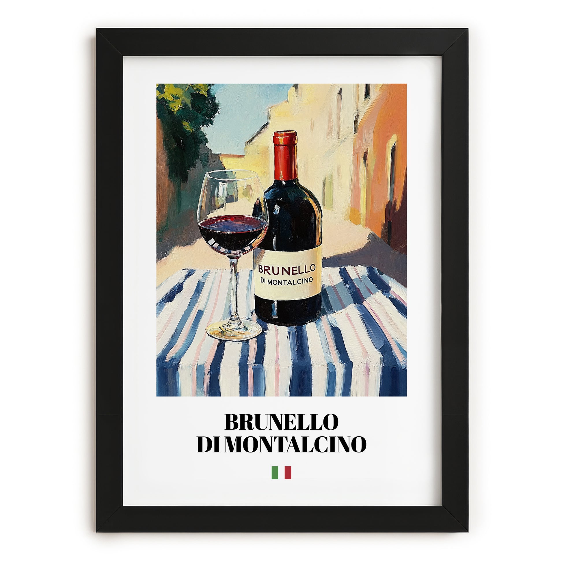Brunello di Montalcino – Italian Red Wine, Enoteca Poster, in sleek black frame