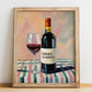 Chianti Classico – Italian Red Wine, Wine Bar Wall Art, no-text version framed in wood