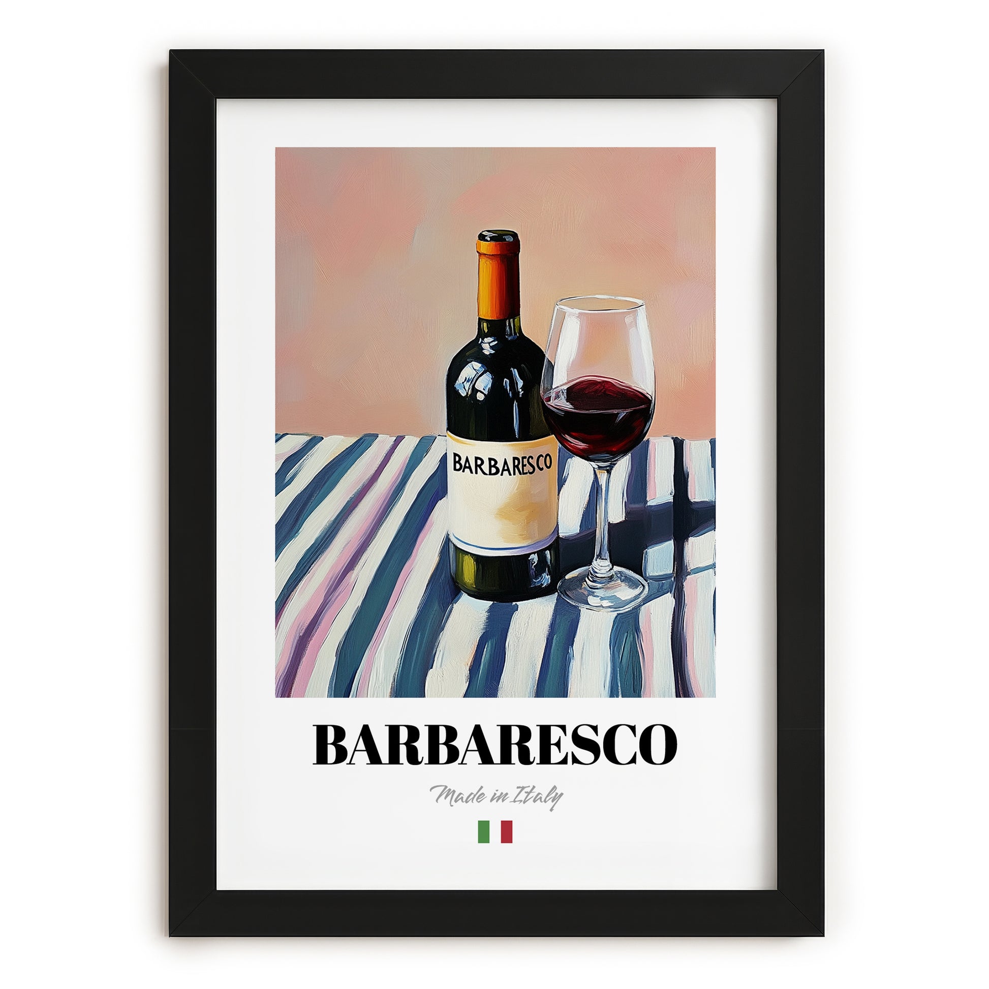Barbaresco – Italian Red Wine, Vinoteca Wall Art, in sleek black frame