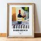 Barbaresco – Italian Red Wine, Wine Bar Poster, in wooden frame leaning on the floor