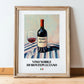Vino Nobile di Montepulciano – Italian Red Wine, Tasting Room Wall Art, in wooden frame leaning on the floor