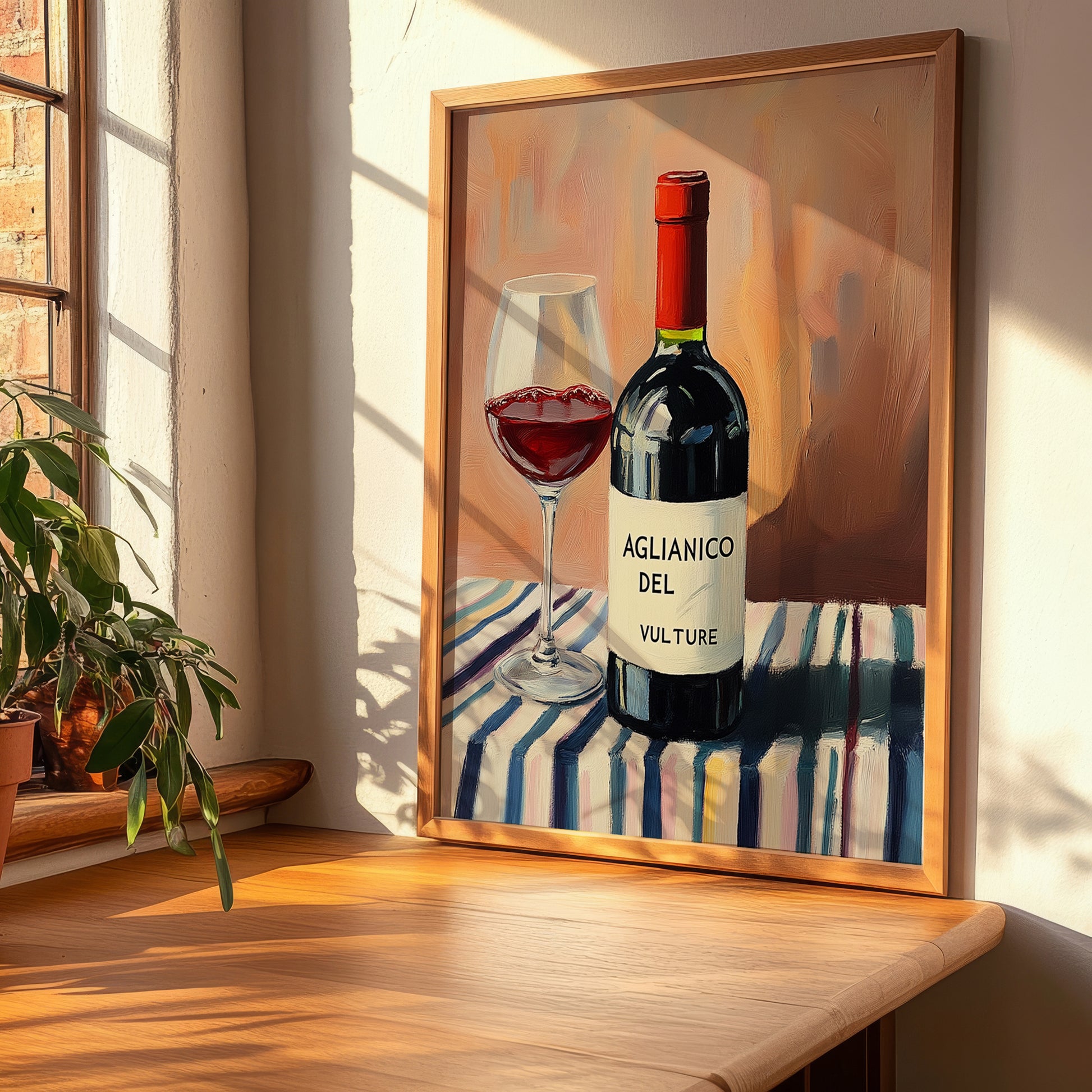 Aglianico del Vulture – Italian Red Wine, Bodega Wall Decor, clean layout with no caption