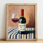 Aglianico del Vulture – Italian Red Wine, Bodega Wall Decor, no-text version framed in wood
