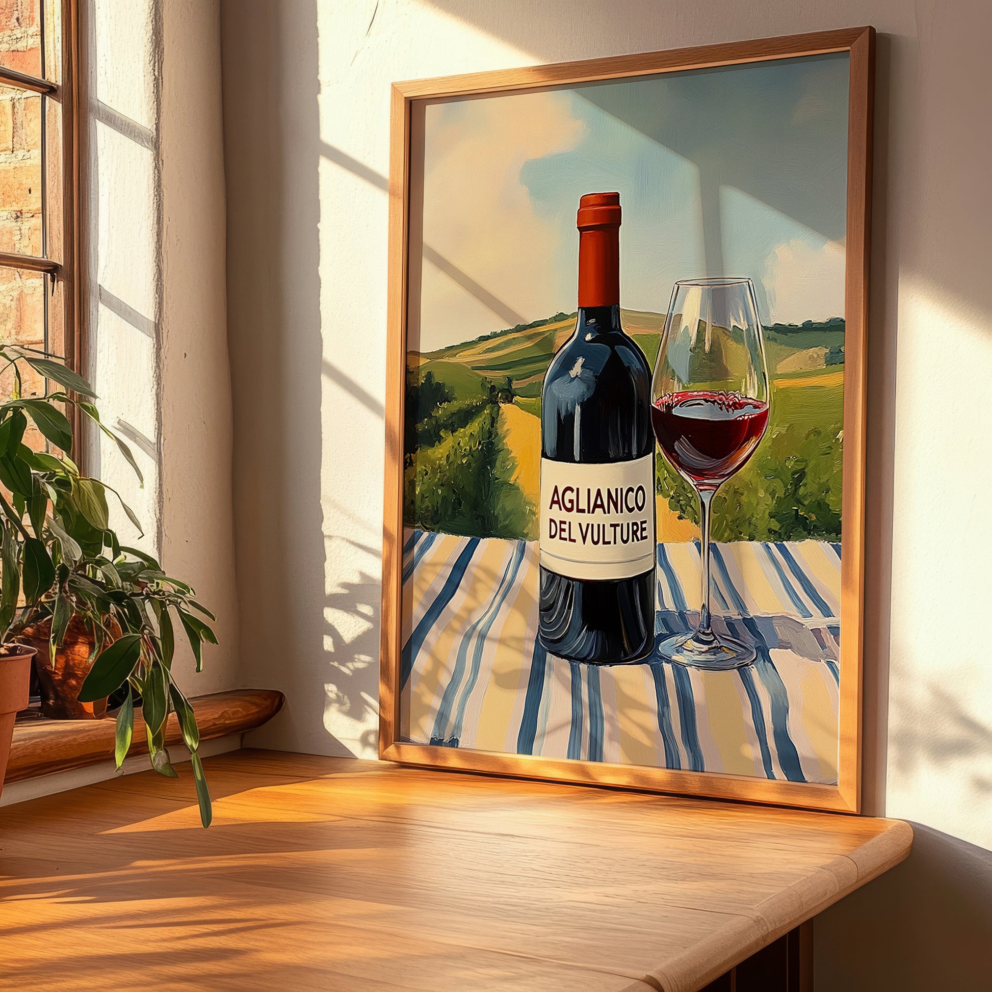 Aglianico del Vulture – Italian Red Wine, Vinoteca Still Life, clean layout with no caption