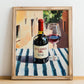 Aglianico del Vulture – Italian Red Wine, Vineyard Terrace Poster, no-text version framed in wood