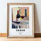 Taurasi – Italian Red Wine, Vineyard Terrace Wall Decor, in wooden frame leaning on the floor