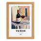 Taurasi – Italian Red Wine, Vineyard Terrace Wall Decor, set in oak frame