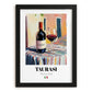 Taurasi – Italian Red Wine, Vineyard Terrace Wall Decor, in sleek black frame