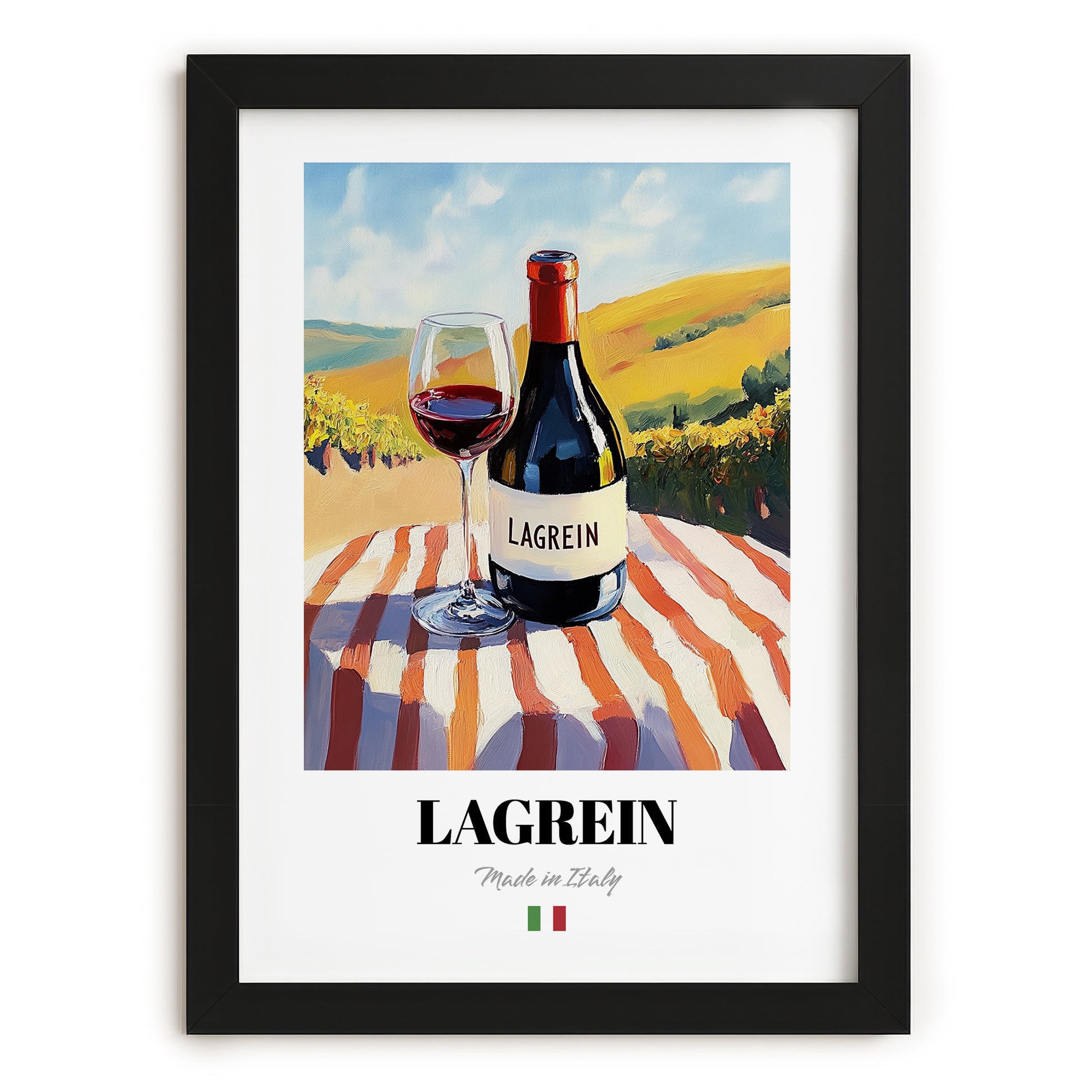 Lagrein – Italian Red Wine, Vinoteca Wall Art, in sleek black frame