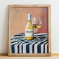 Verdicchio – Italian White Wine, Wine Bar Painting, no-text version framed in wood