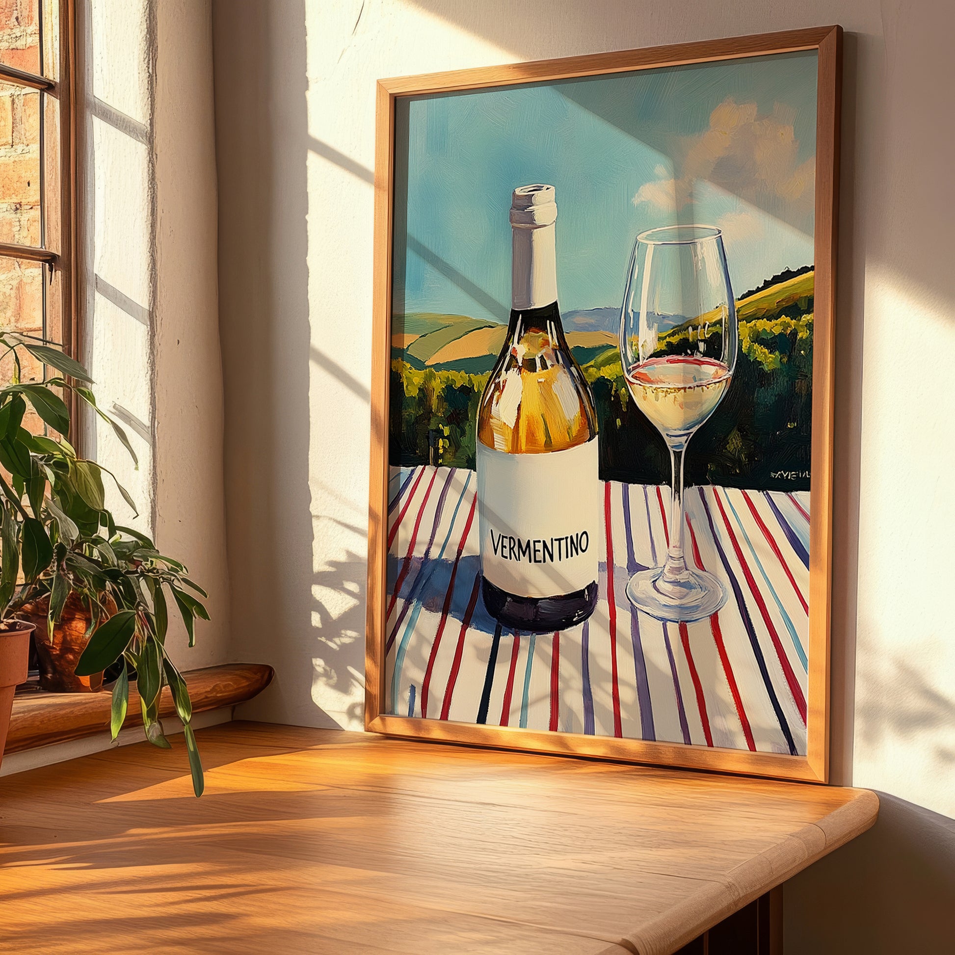 Vermentino – Italian White Wine, Vinoteca Poster, clean layout with no caption