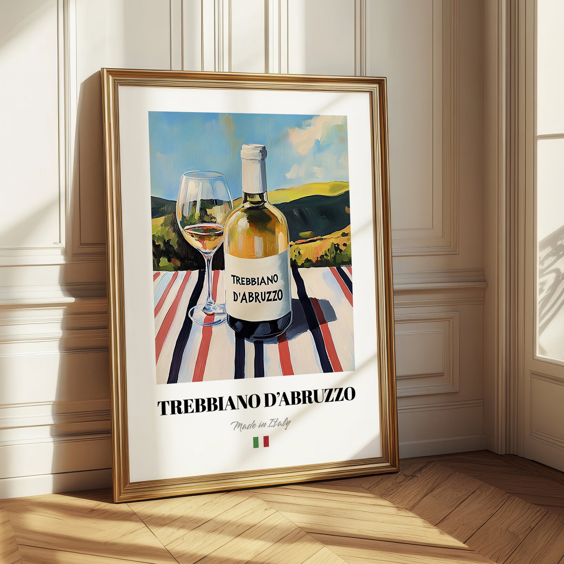 Trebbiano d'Abruzzo – Italian White Wine, Vineyard Terrace Print