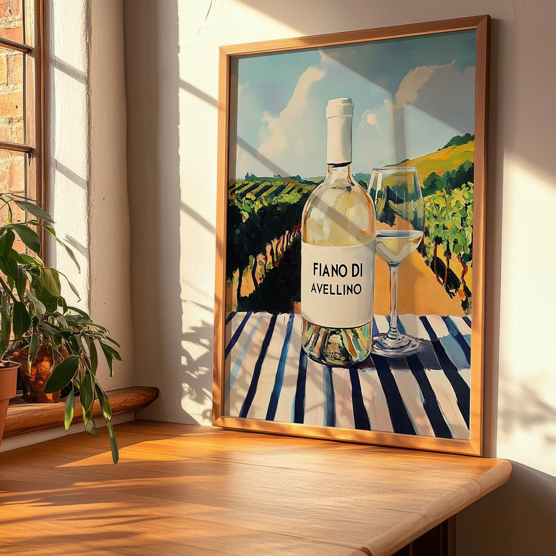 Fiano di Avellino – Italian White Wine, Bodega Poster, clean layout with no caption