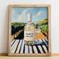 Fiano di Avellino – Italian White Wine, Bodega Poster, no-text version framed in wood