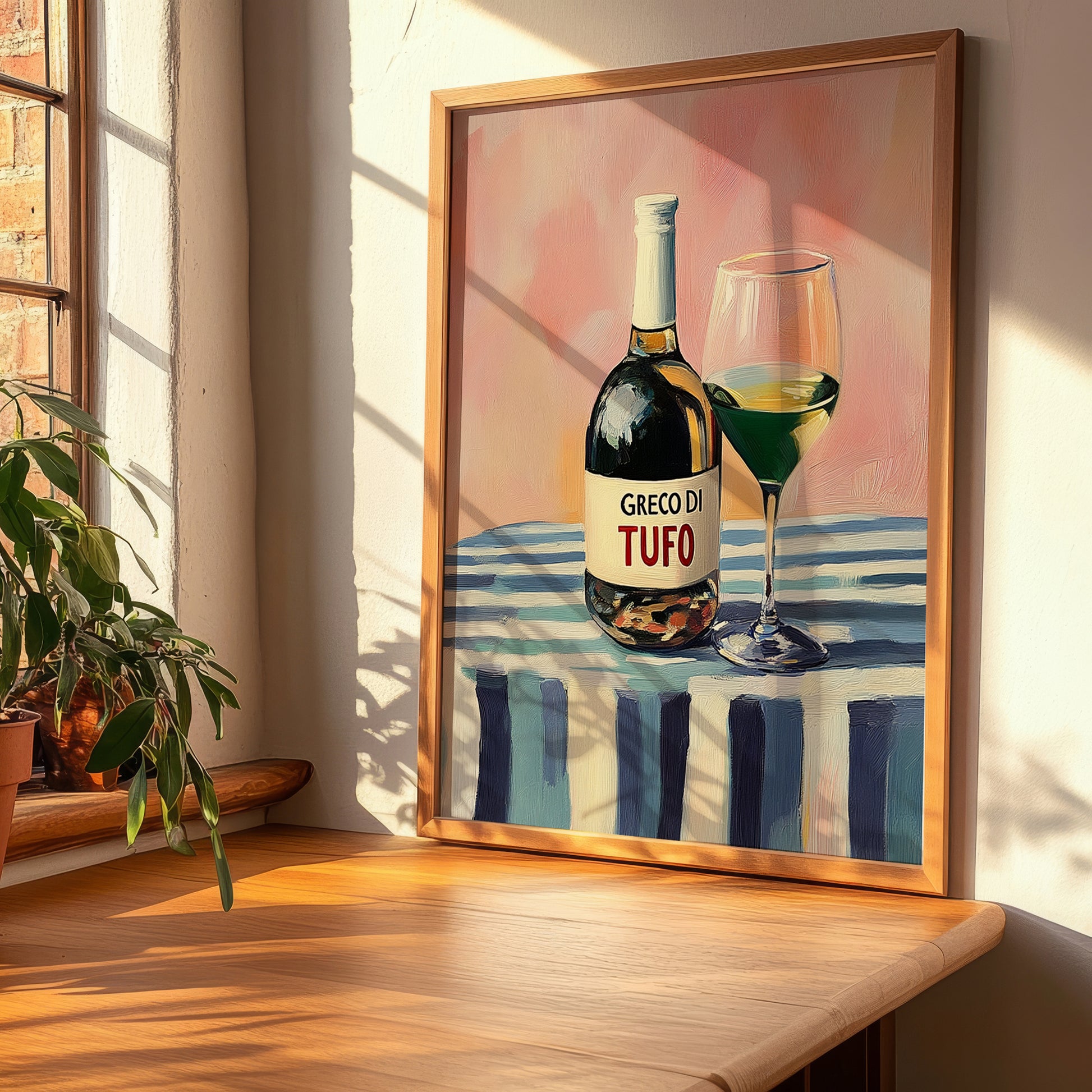 Greco di Tufo – Italian White Wine, Vinoteca Illustration, clean layout with no caption