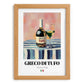 Greco di Tufo – Italian White Wine, Vinoteca Illustration, set in oak frame