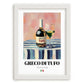 Greco di Tufo – Italian White Wine, Vinoteca Illustration, placed in minimal white frame