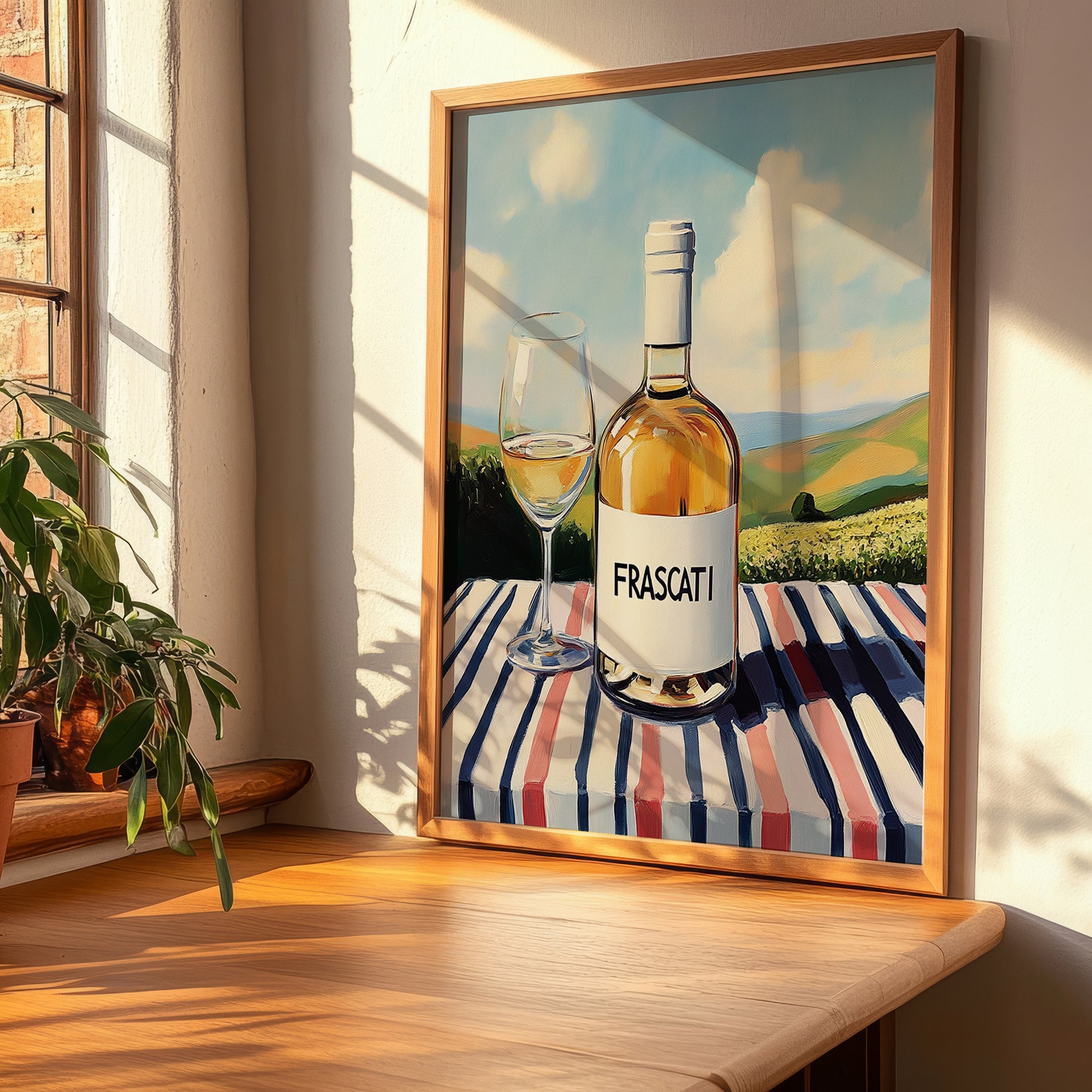 Frascati – Italian White Wine, Vinoteca Painting, clean layout with no caption