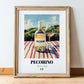 Pecorino – Italian White Wine, Wine Bar Still Life, in wooden frame leaning on the floor
