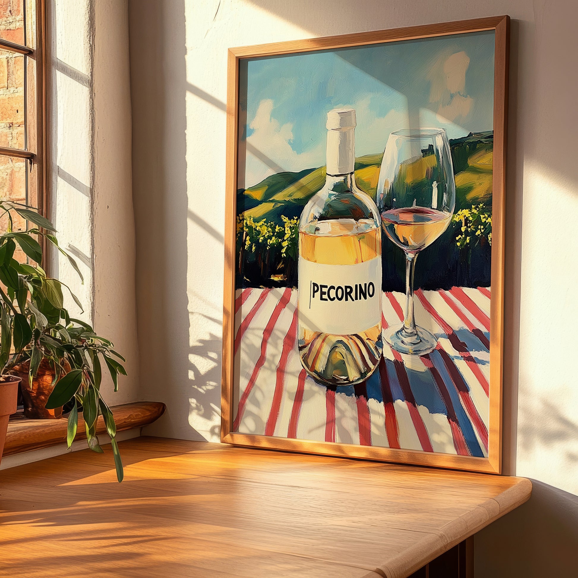 Pecorino – Italian White Wine, Wine Bar Still Life, clean layout with no caption