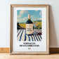 Vernaccia di San Gimignano – Italian White Wine, Wine Bar Poster, in wooden frame leaning on the floor