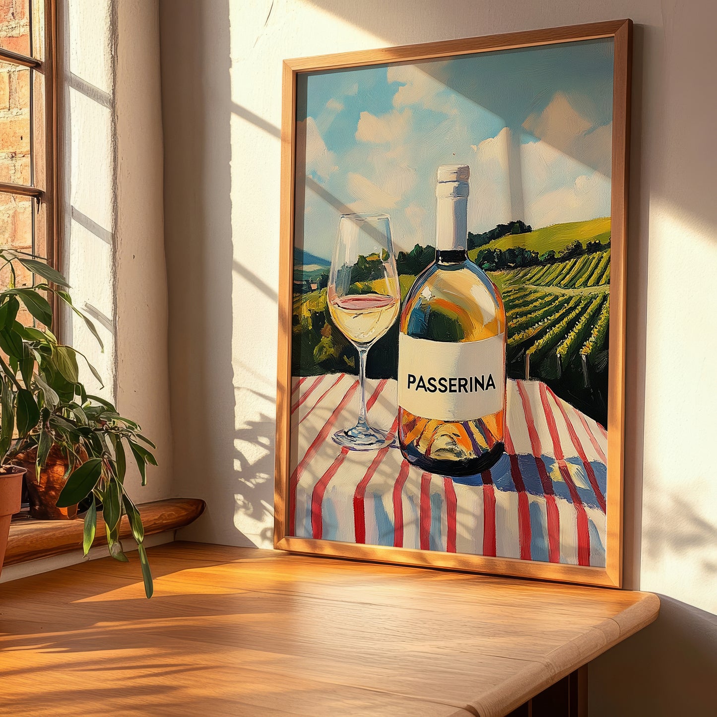Passerina – Italian White Wine, Bodega Painting, clean layout with no caption