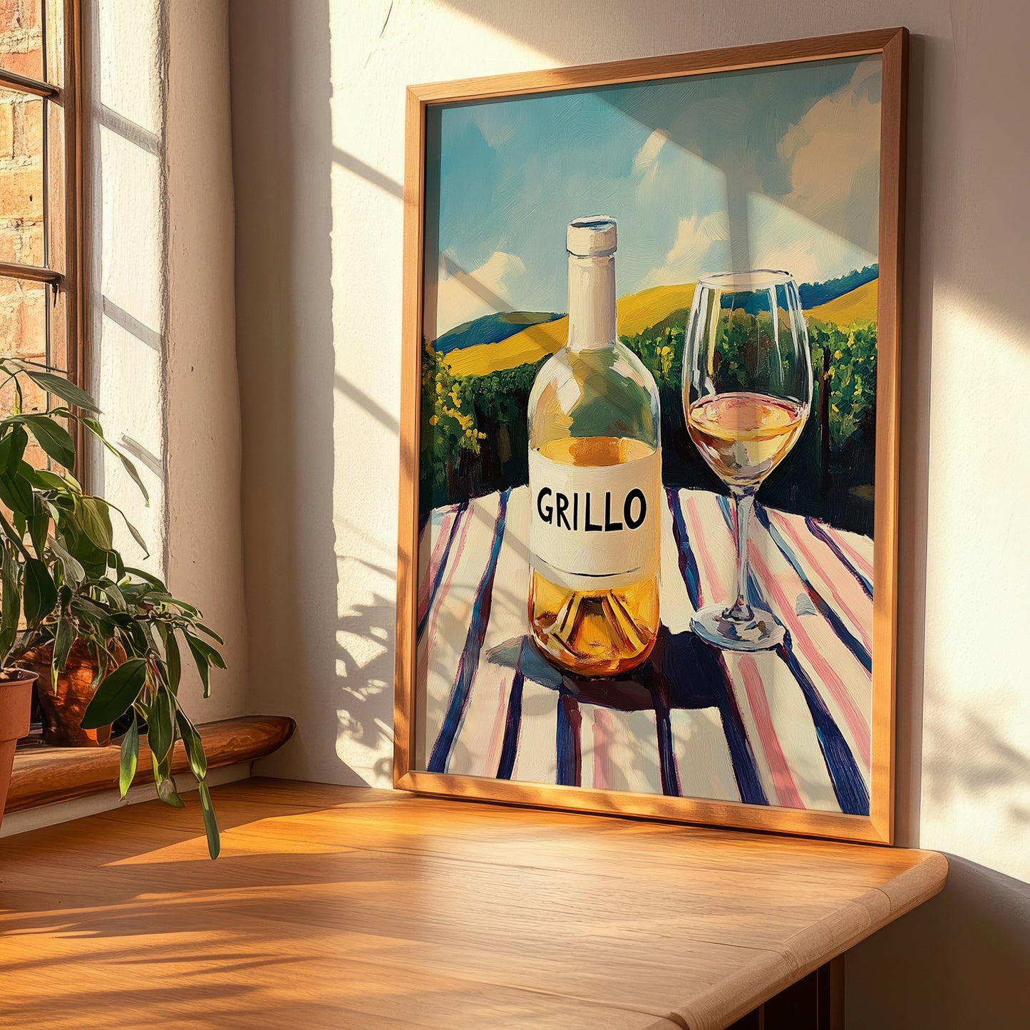 Grillo – Italian White Wine, Wine Bar Poster, clean layout with no caption