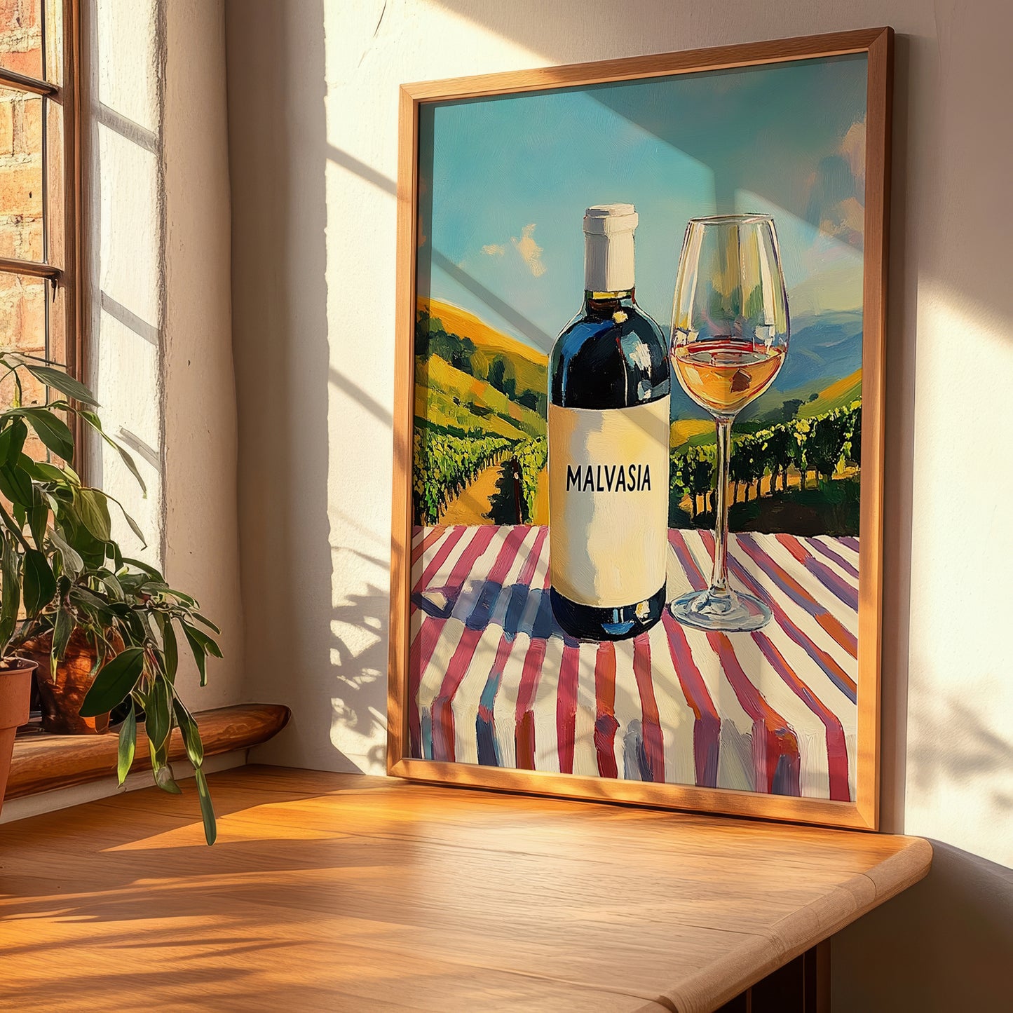 Malvasia – Italian White Wine, Wine Bar Painting, clean layout with no caption