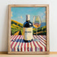 Malvasia – Italian White Wine, Wine Bar Painting, no-text version framed in wood